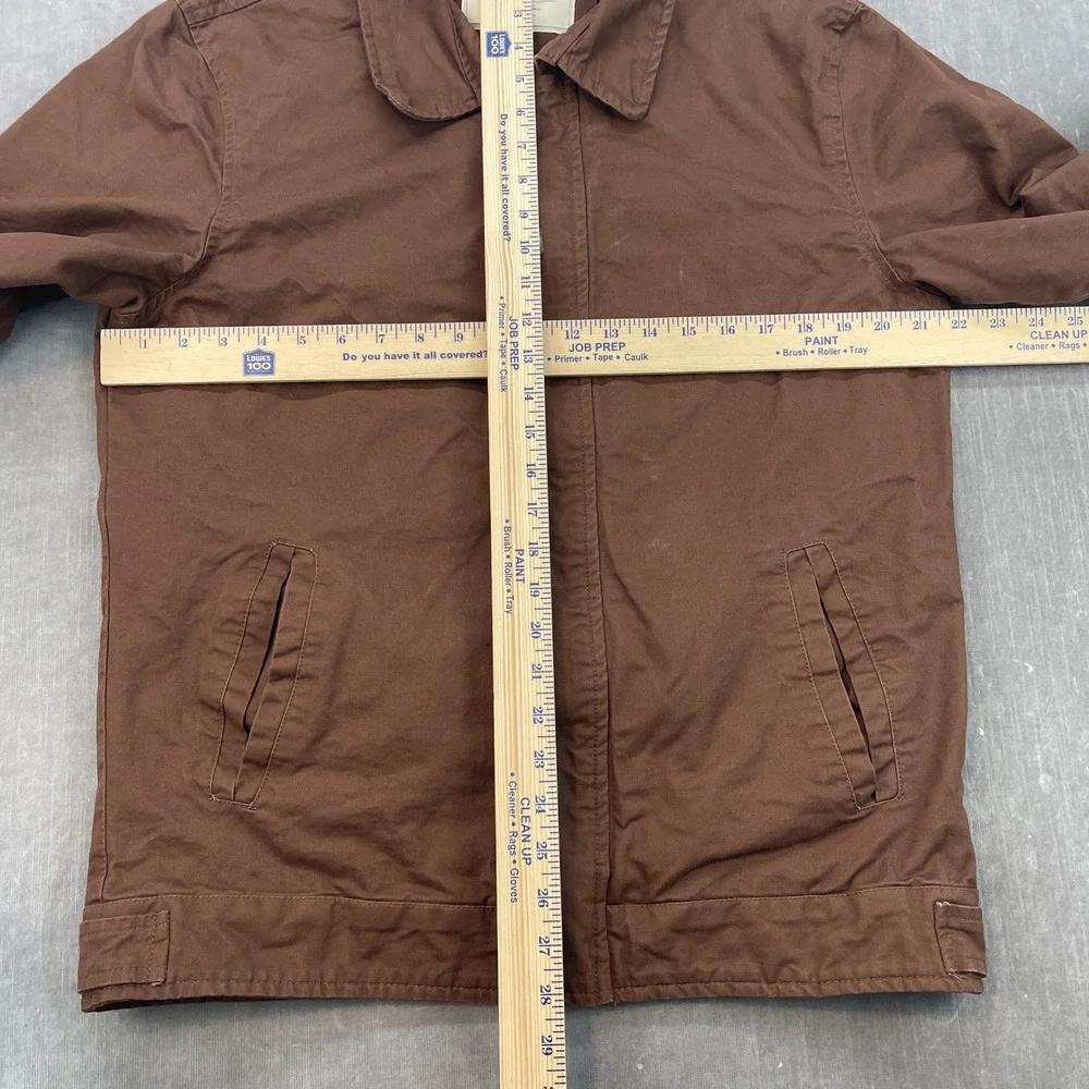 Wenven‎ Mens Medium Brown Cotton Canvas Workwear Jacket Full Zip Utility